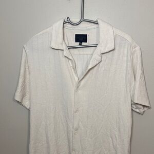 Marc Asher Cream Short-Sleeve Button-Down Shirt